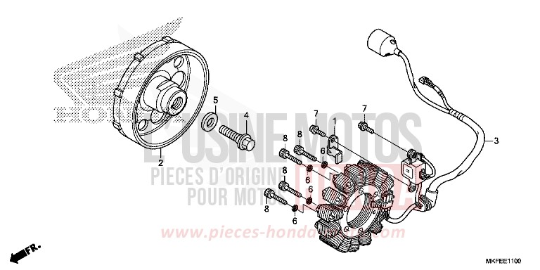 GENERATRICE de CBR1000RR SP SP1 SP2 GRAND PRIX RED (R380X) 2019